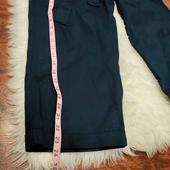 Brooks Brothers Navy Blue Cropped Preppy Paper Bag Pants Women's Size 12 NWOT - Picture 10 of 12